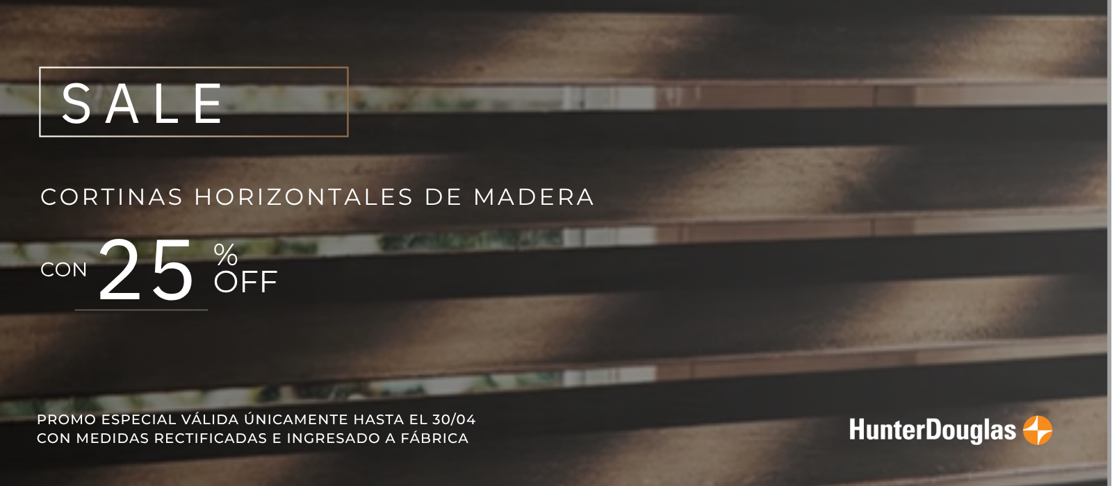 sale cortinas maderas Hunter Douglas